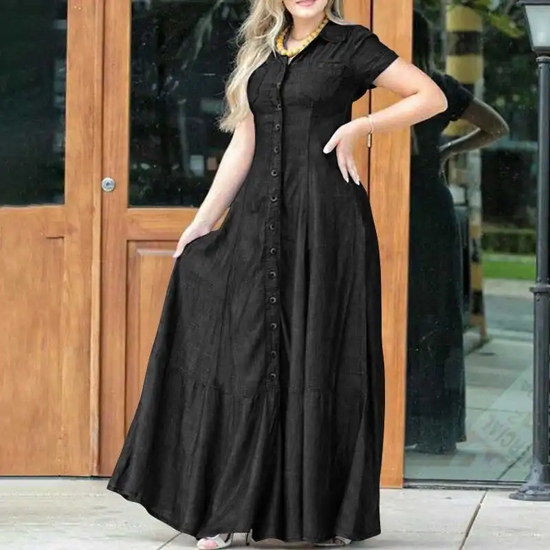 Maxi Dress Plus Size Black Casual Dresses Summer Dresses Plus Size