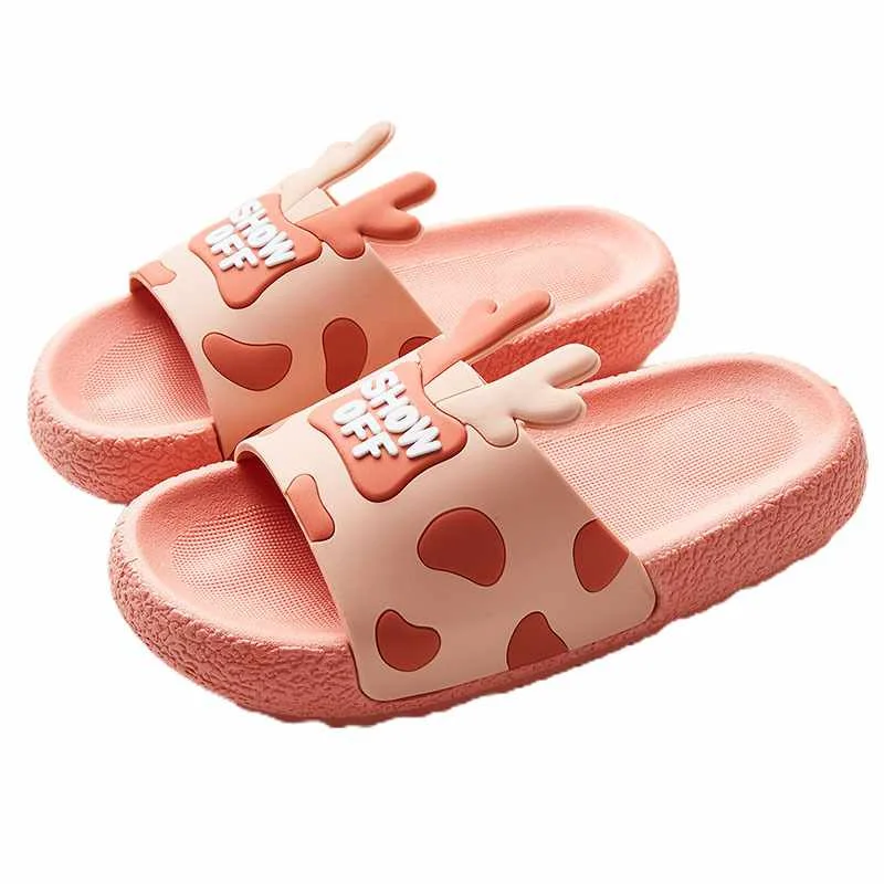 2021 новые детские тапочки Kawaii с изображением оленьих рогов модная детская шлёпанцы для женщин вне дома