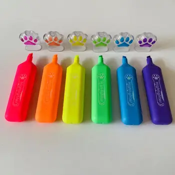 Water Based Animal Paw Shaped Cute Highlighter Marker Pens for Kids