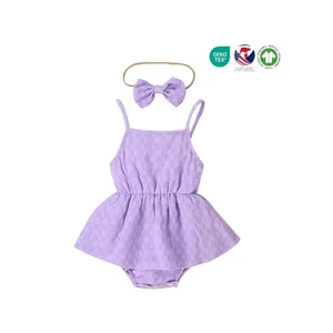 Unisex Cotton Romper Bodysuits for Baby & Toddler 2PCS One Piece Playsuits Jumpsuit with Button Closure ODM Supply