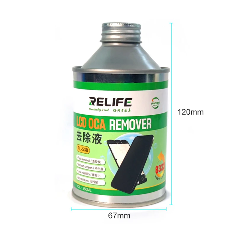 RELIFE RL-538 250ML LCD Screen OCA Removing Liquids for iphone Samsung xiaomi Huawei Repair Solution OCA Glue Cleaning Fluid