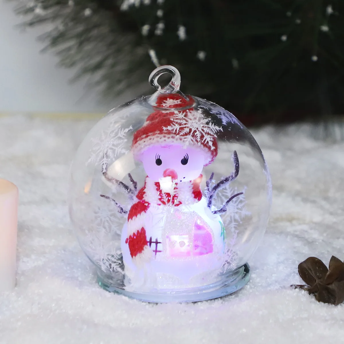 white glass ball ornament christmas glass hanging ball baubles christmas decorations christmas glass snowman ornament