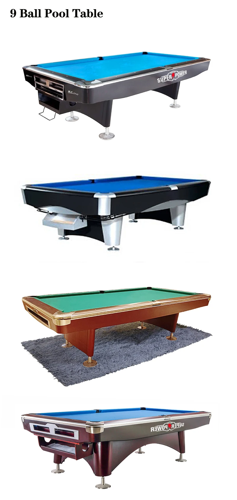 Tournament International Billiards Game Pool Table Professional 9ft