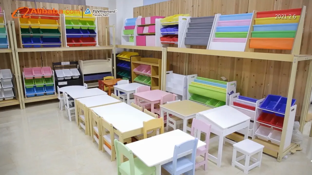 Wholesale 4 Tier Baby Children Kids Wooden Toy Storage Organizer With