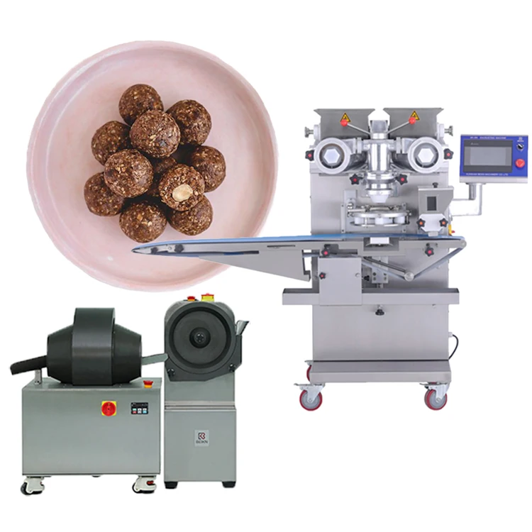 Chocolate Filled Energy Balls Making Machine Date Balls Encrusting Machine Peanut Butter Protein Energy Bites Production Line