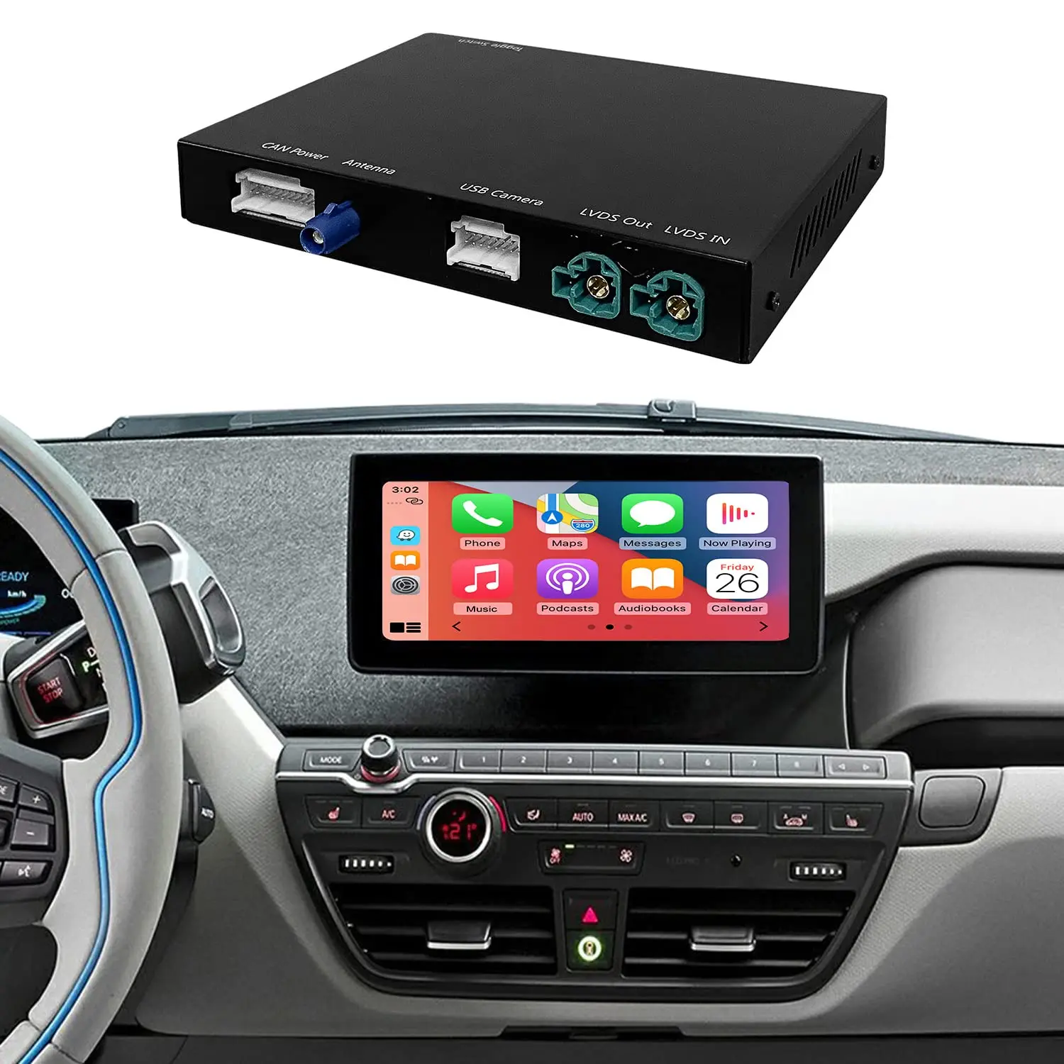 Road Top Carplay Kit for BMW I3 - Wireless & Original Knob Control