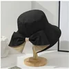 Bow-tie bucket hat - black