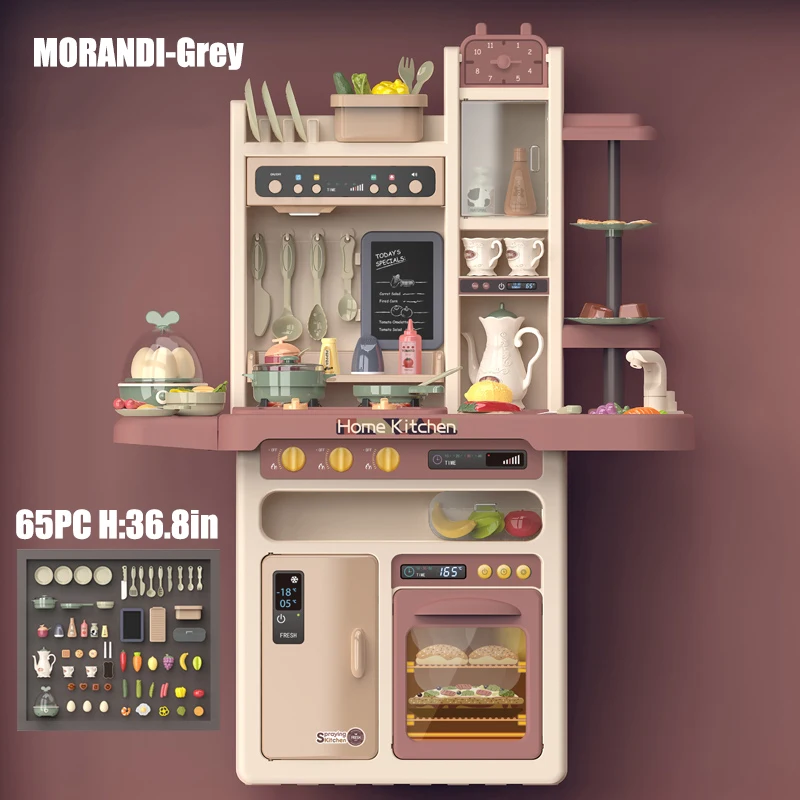 Большие размеры 93 5 см ролевые игры пластик приготовления воды комплект домашней одежды для мальчиков и девочек в светлых тонах верхняя одежда музыки наборы игрушечных конструкторов распыления тумана кухонные игрушки детей