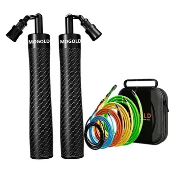 OEM Custom Nonslip Leather Handle Stable Bearing Water-resistant PVC Material Cable  Weighted Jump Rope
