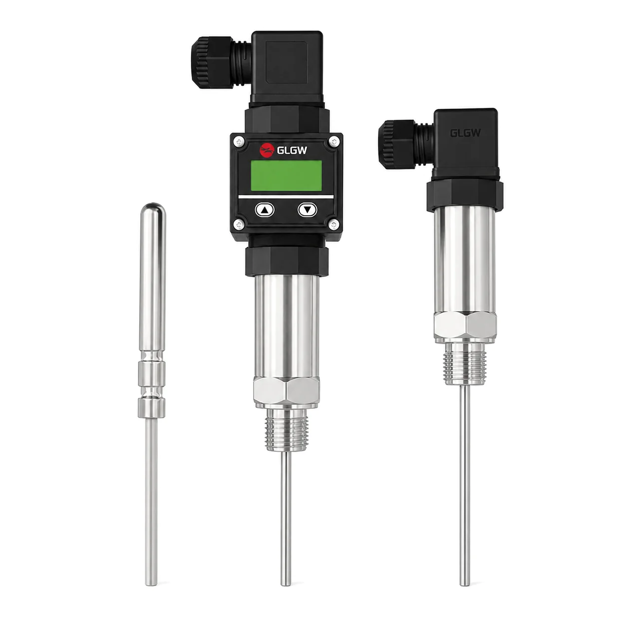 IP65 Industrial Pt100 Temperature Sensor Probe Transmitter Hirschmann Connector 24VDC Water Glycol Liquid Temp Meter P202 PX202