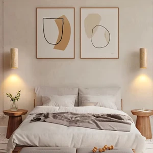 JACKSUN Yellow Cave Stone Wall Lamp LED for Homestay Art Background Corridor Entrance Bedroom Travertine Stone LED Wall Lamp