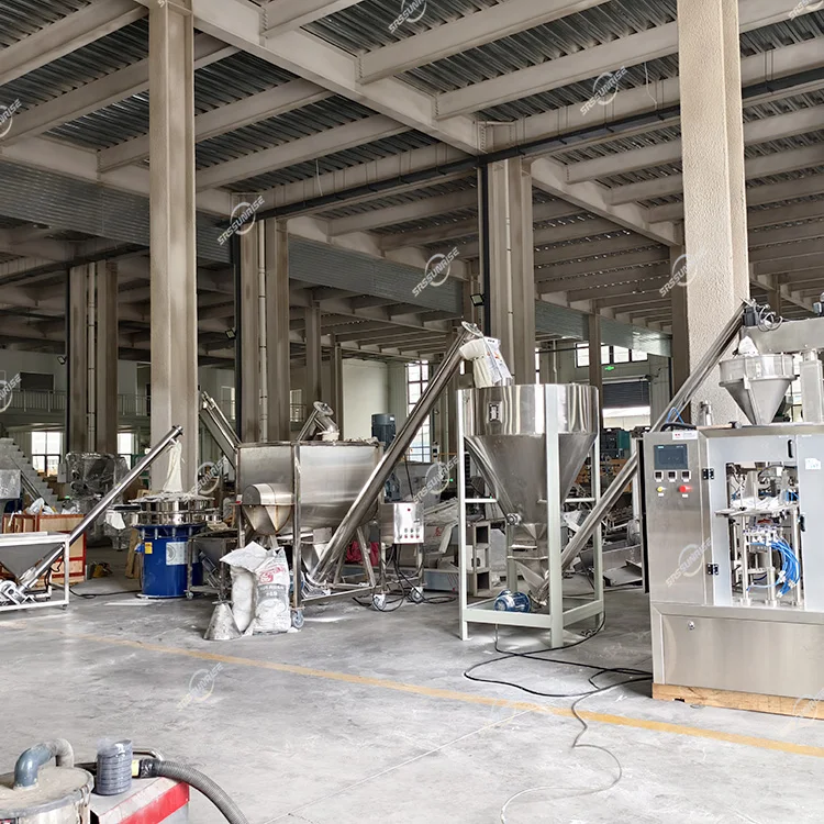 Automatic Line For Ginger Turmeric Garlic Beetroot Powder Grinder Mixer Dried Vegetable Fruit Powder Processing Equipment