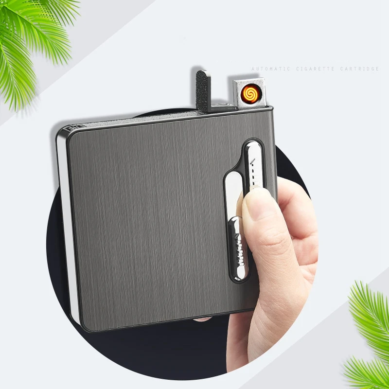 KY Wholesale Windproof Sublimation Cigarette Box With Lighter Luxury Vintage Cigarettes Lighter Case
