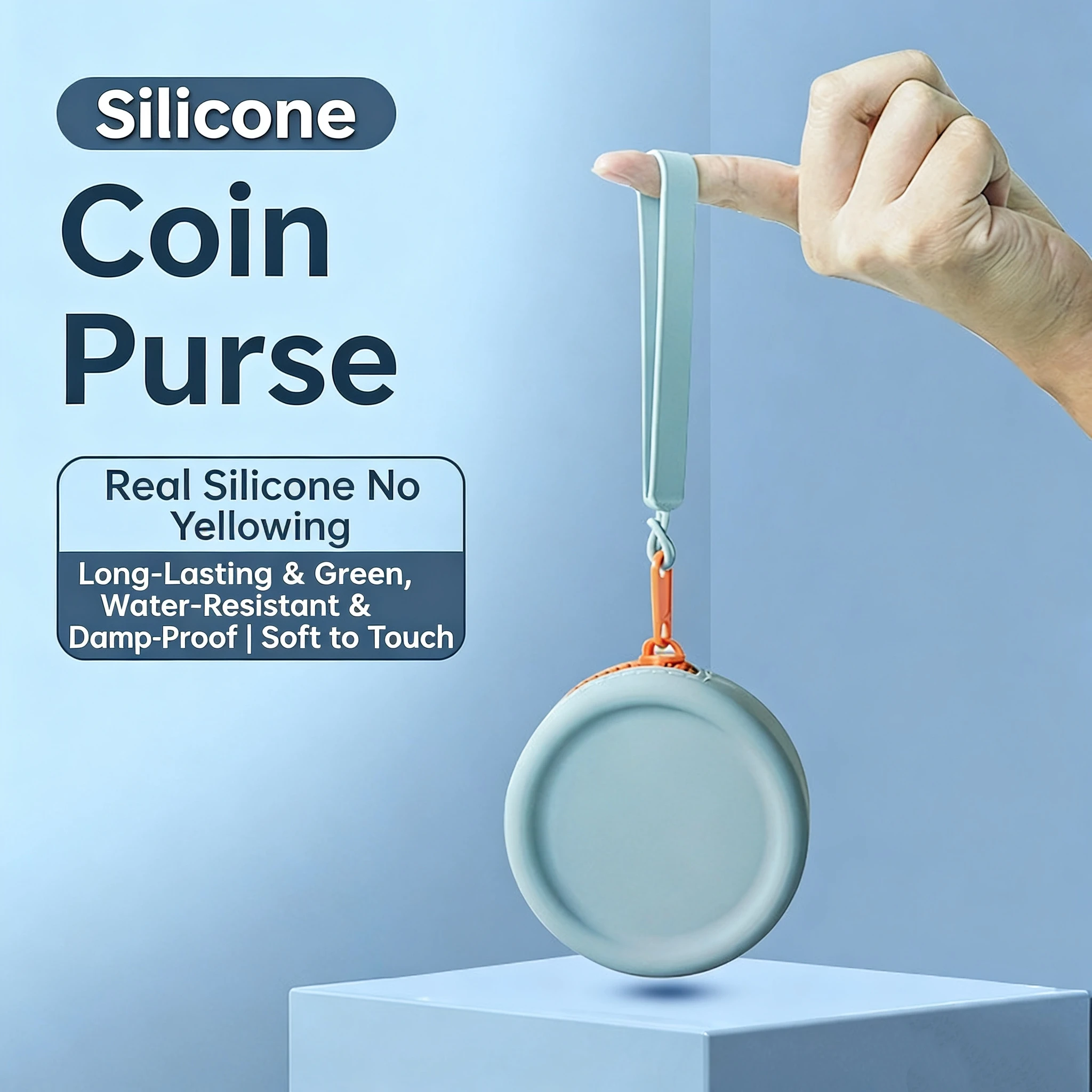 Round Silicone Coin and Key Pouch Gift Customizable Zipper Coin Purse Earphone Mini Storage Bag with Customizable Logo preview 4