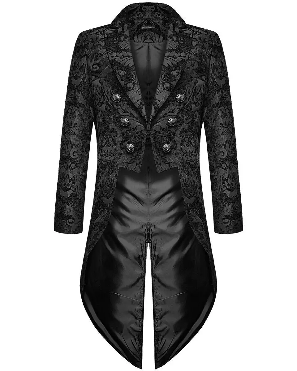 Mannen Middeleeuwse Steampunk Jas Vintage Tuxedo Halloween Cosplay Kostuum Slipjas Mannelijke Renaissance Single-breasted Lange Jas