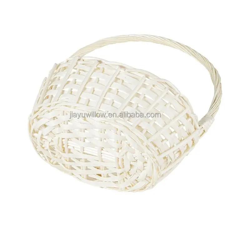 White Empty Gift Basket - Sustainable Wicker Flower Basket
