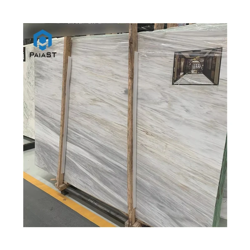 China Eurasian White Marble With Wood Grain Texture Modern Design Natural Stone Countertop Floor Tile for White Wood Decoration