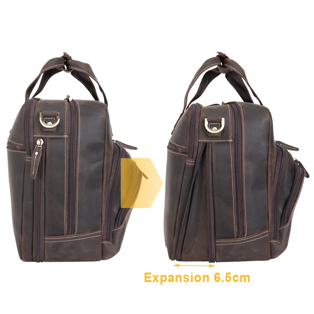 Men Laptop Messenger Bag Leather Business Office Handbag Shoulder Computer Bags Genuine Leather Briefcases With Custom Logo