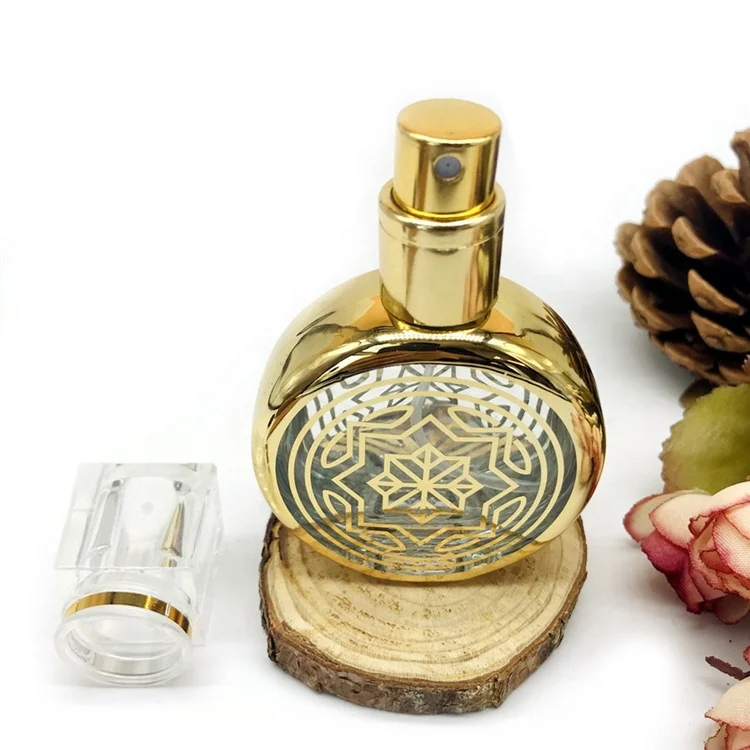 Gold Empty Custom Perfume Bottle Atomizer Oud Attar Perfume Spray Glass Bottle Saudi Arabia