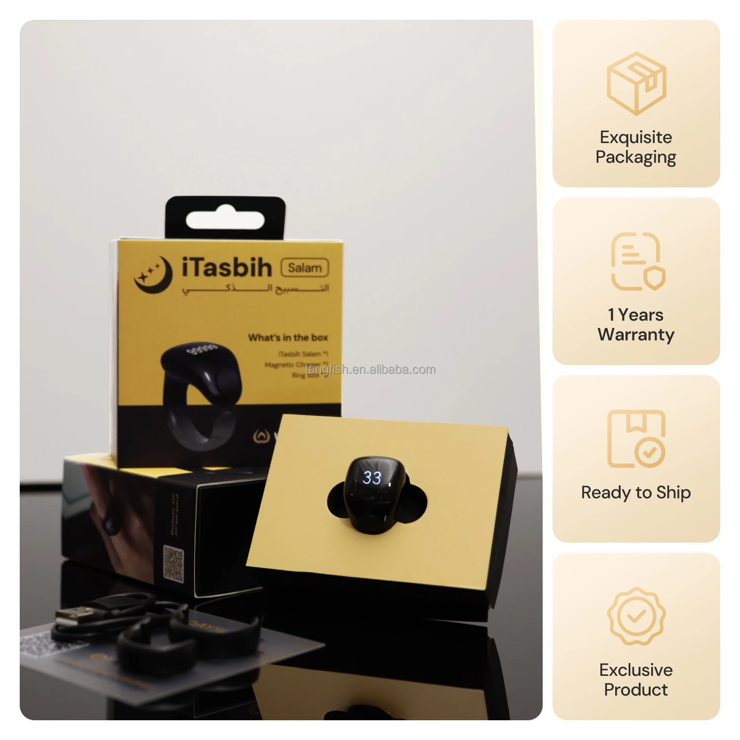 Muslim Zikr Ring Flex Smart Islamic Electronic  Tasbeeh Digital Tasbih Counter Sunriser Azan Zikirmatik Ring Tally Counter