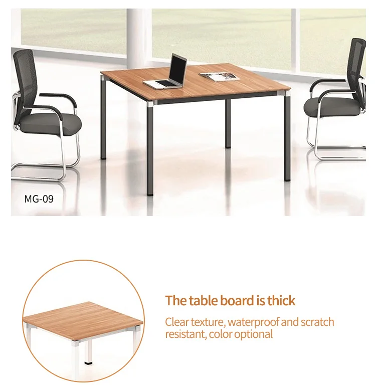 Office Furniture Wholesalers Living Room Wood Tea Table Metal Frame Small Meeting Table Wooden Top Coffee Table