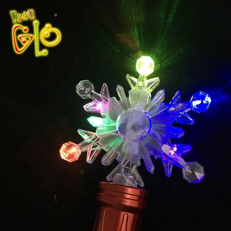 Customized LED Magic Snowflake Light Wand for Girls PS Plastic Spinning Flashing for Parties Christmas Easter & Graduation