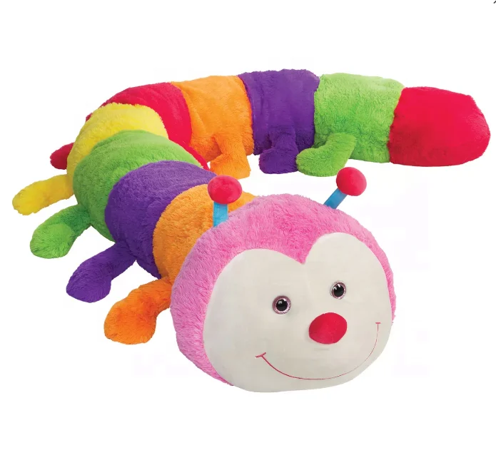 Peluche en forme de ver, jouet en peluche, coussin en forme de chenille