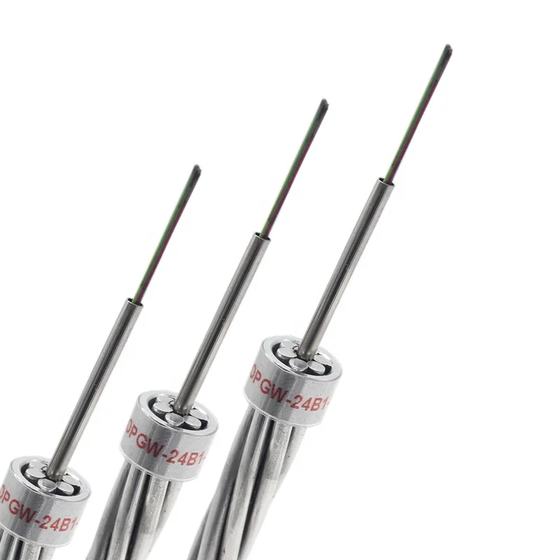OPGW 50 Square composite overhead ground wire optical fiber cable Loose tube stranded single mode opgw fiber optic cable