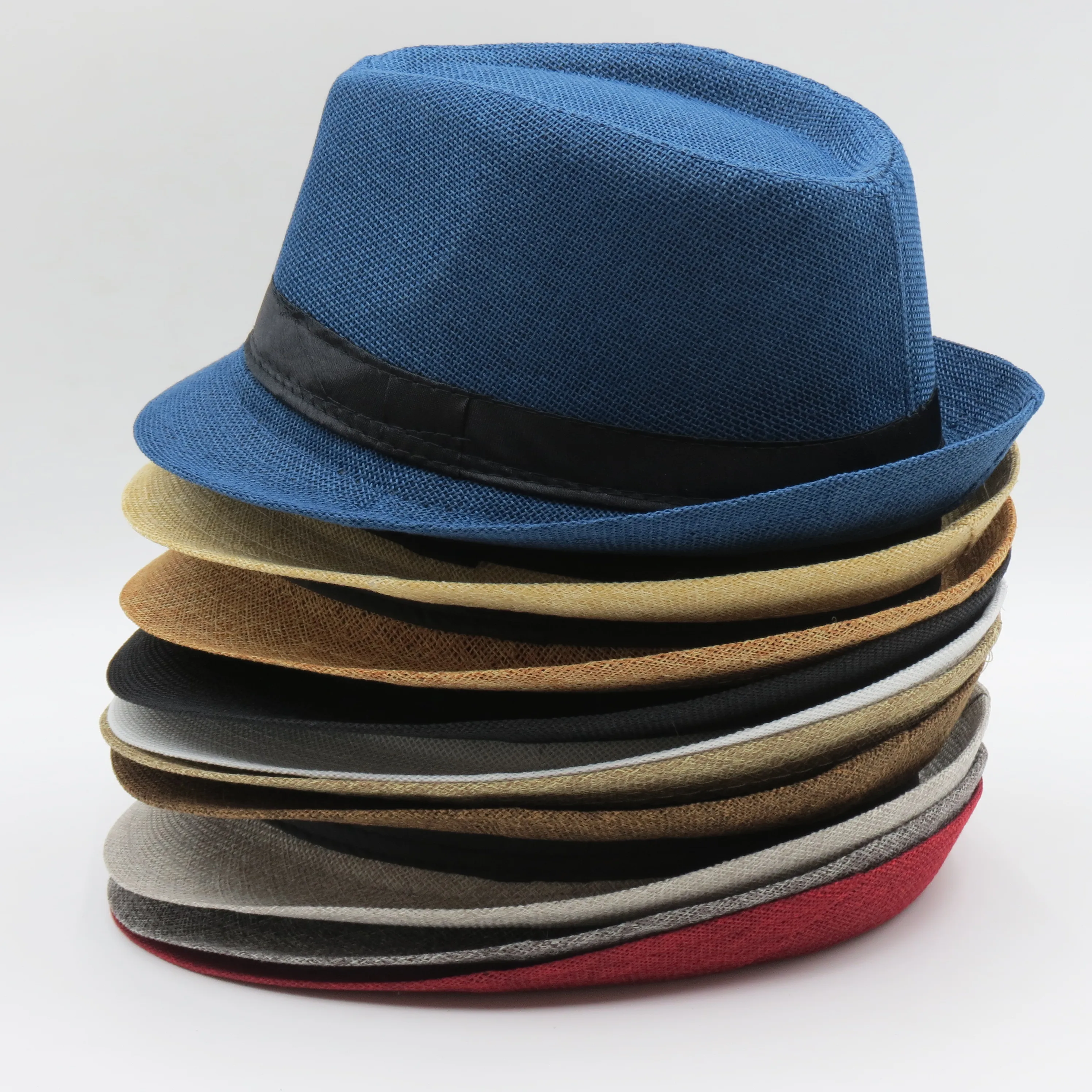 5 Pack Short Brim Fedora Classic Summer Sun Hat Panama Cap Ultrafun 5 Pack Short Brim Fedora Summer Beach Sun Hat  main image 3