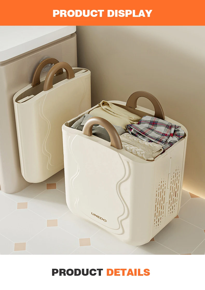 Wannuo Large capacity foldable space-saving laundry basket Dirty clothes laundry basket with separate underwear basket factory