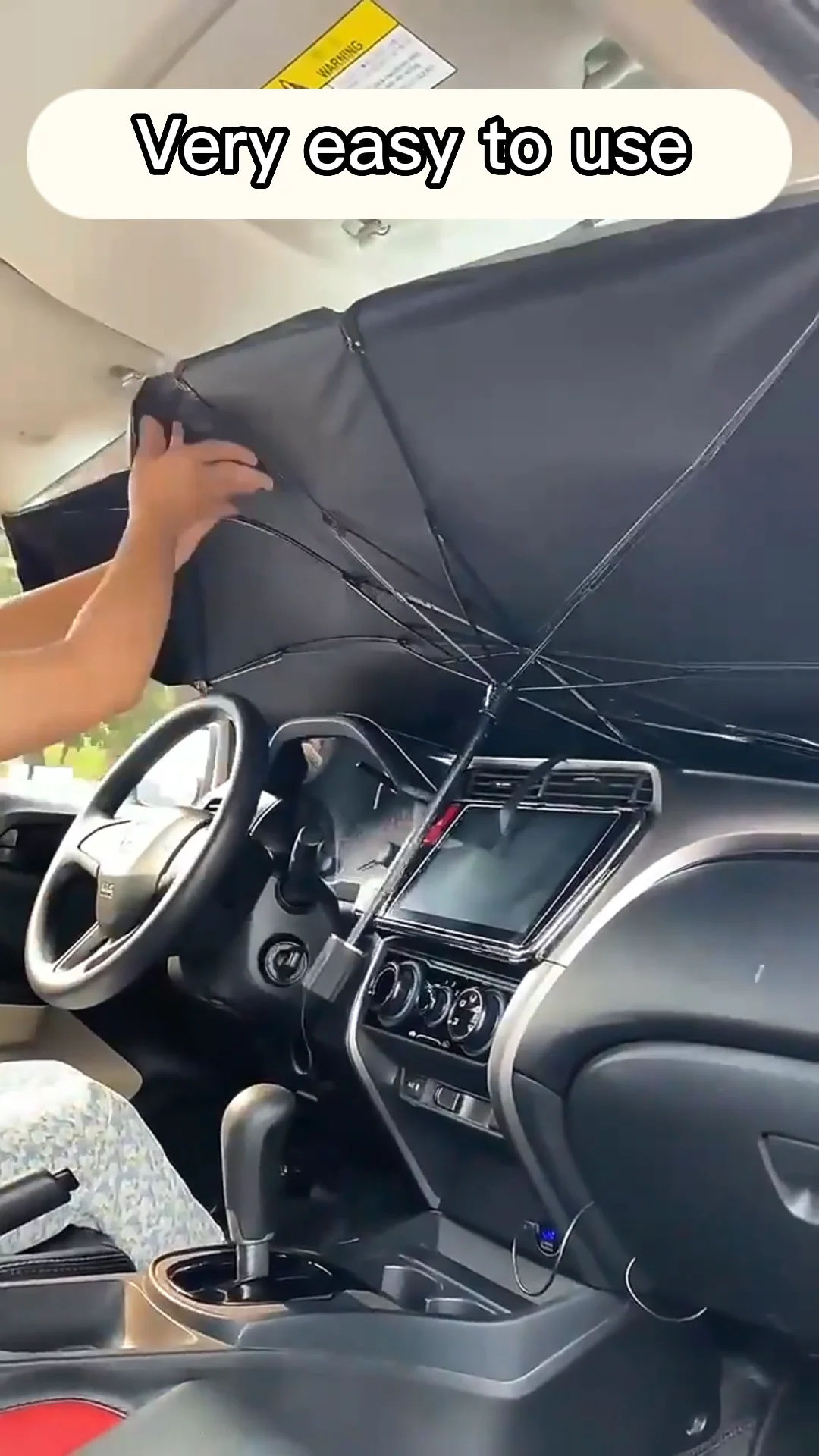 Titanium Silver Glue Portable Folding Car Windshield Electric Foldable Car Umbrella Sunshade Car