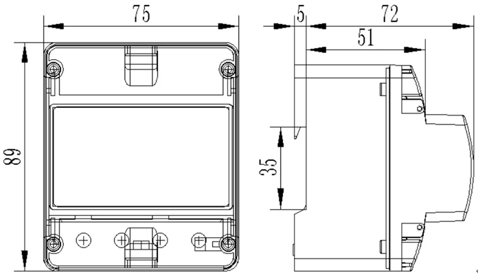4P Din Rail Mounting Meter Case for Electricity Energy Enclosure