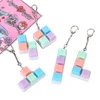 Porte-clés à touches colorées, base blanche, 4 touches