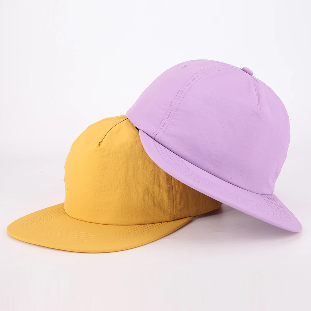 Custom Unstructured Nylon Snapback Hat Cap, Snapback Private Label Caps
