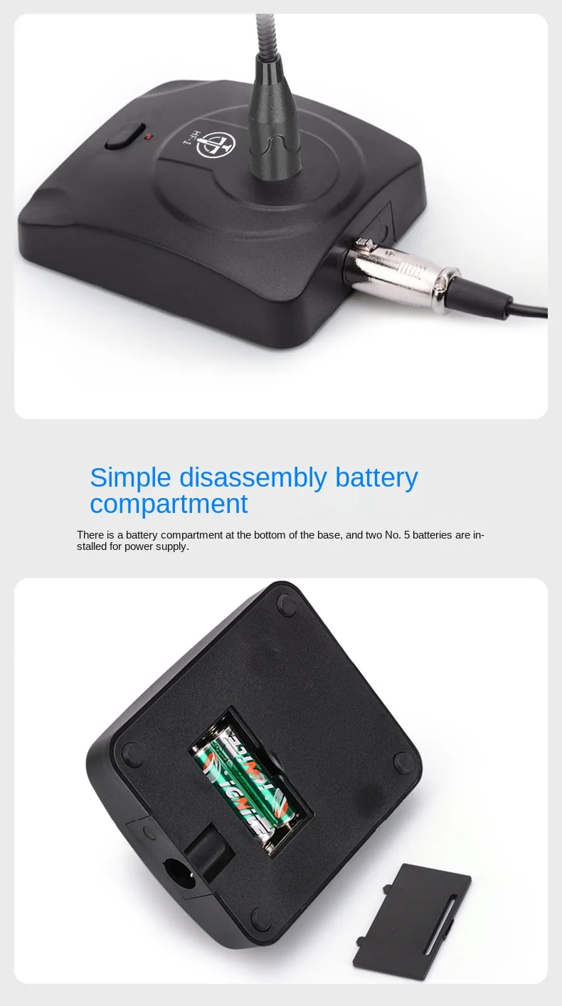 HF-1 Conference Microphone Gooseneck Type Desk Wired Condenser Microphone for Teaching Broadcast Host