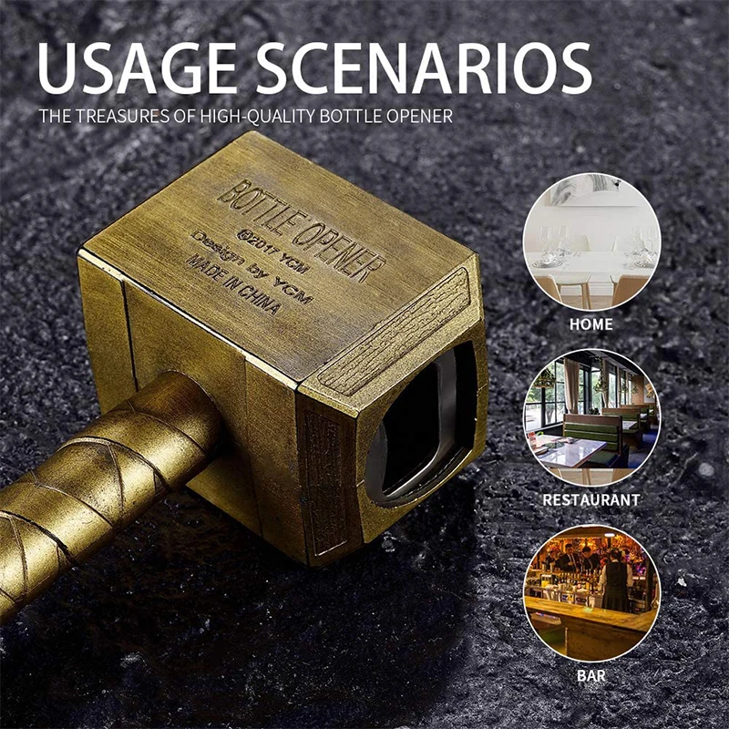 Abridor De Botellas Diseño Forma Thor's Hammer Original Saca | Meses