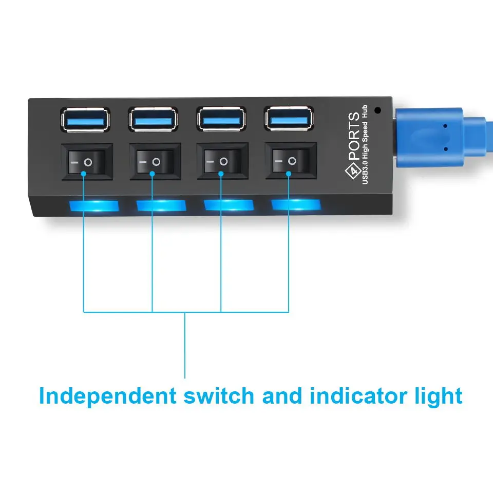 Док-станция Usb 3,0 разветвитель многопортовый адаптер 7 портов Usb концентратор 3,0 с адаптером питания для ноутбука