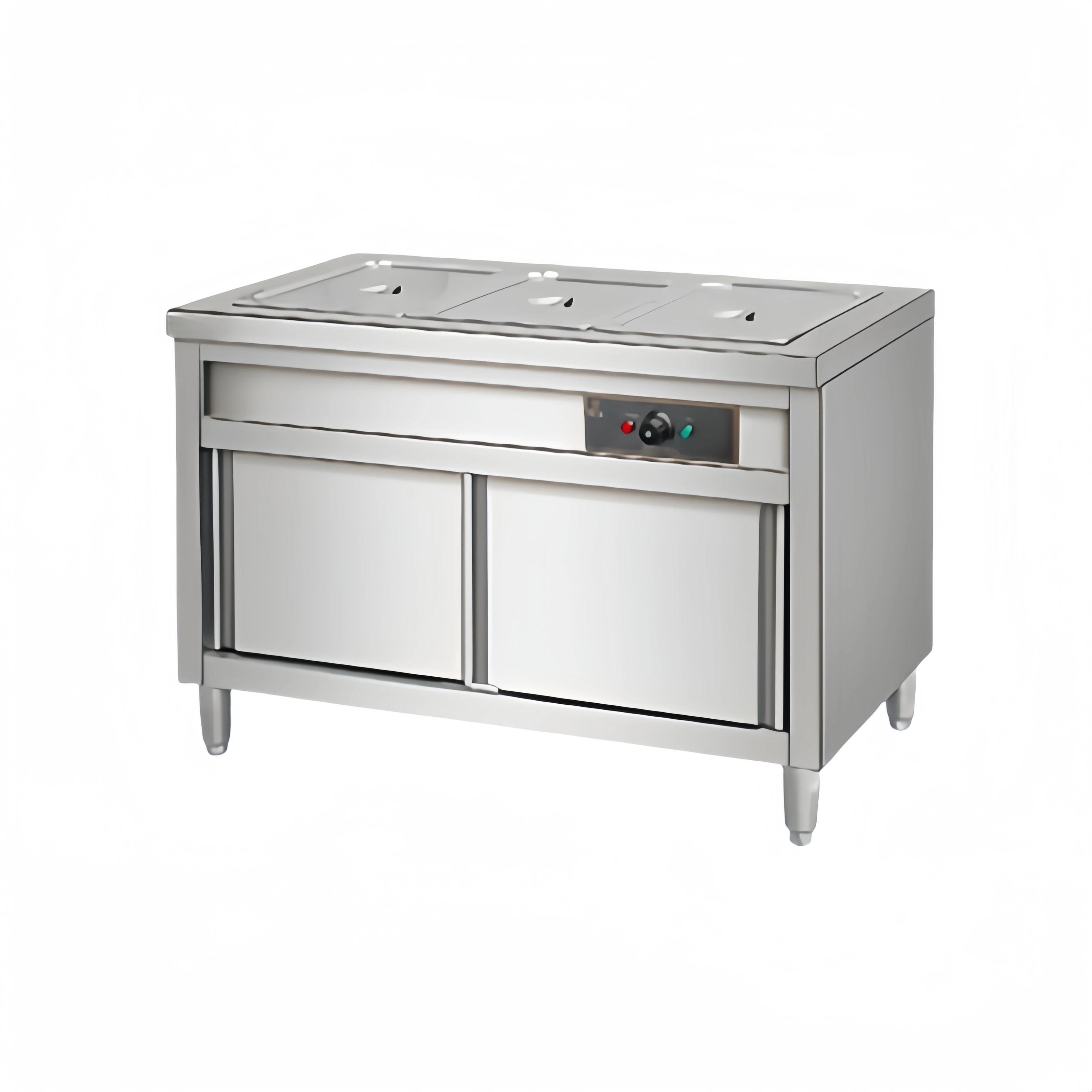 aquecedor Elétrico de Alimentos Bain Marie com 3, 4, 5 ou 6 Bandejas e Armário