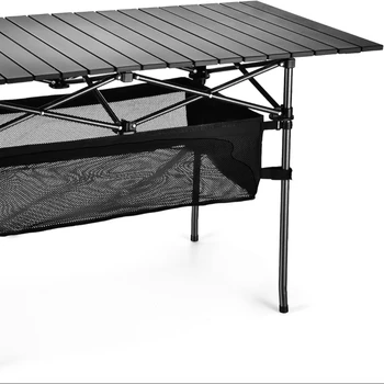 Portable Outdoor Folding Aluminum Table with Easy Carrying Bag Height adjustable Picnic Camping Table with Storage Solution