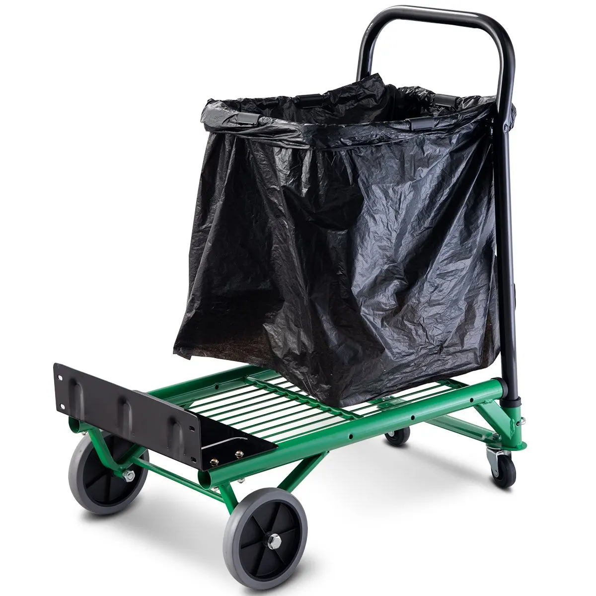 Signstek Fodable Hand Truck and Portable Gardening Lawn Leaf Bag Dolly 