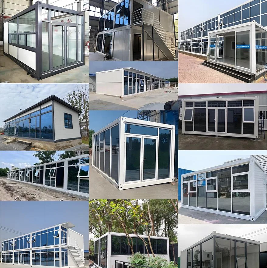 20ft Typhoon-Proof Container House Quick Assembly Prefabricated Components for Villas Hotels Thickened Glass Office Buildings