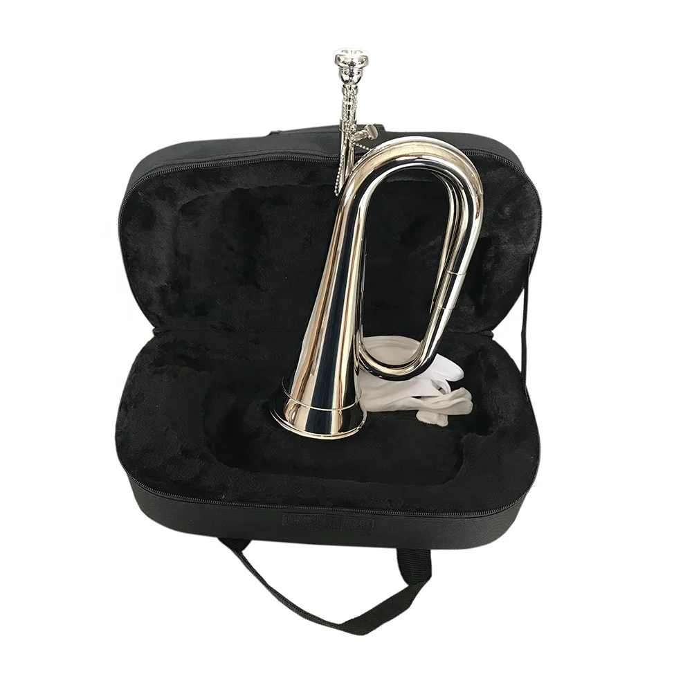 High Quality Mini Bugles Trumpet with BB Tone Brass Body & Nickel Plated Surface OEM Acceptable JYBU605N