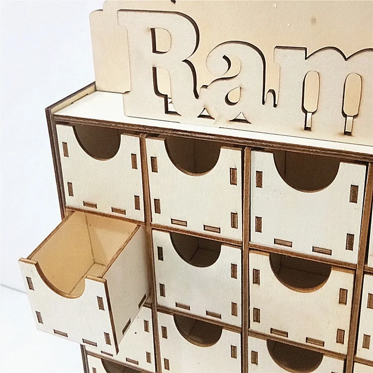 Деревянный ящик «сделай сам» в форме необработанного дома Подарочный календарь для