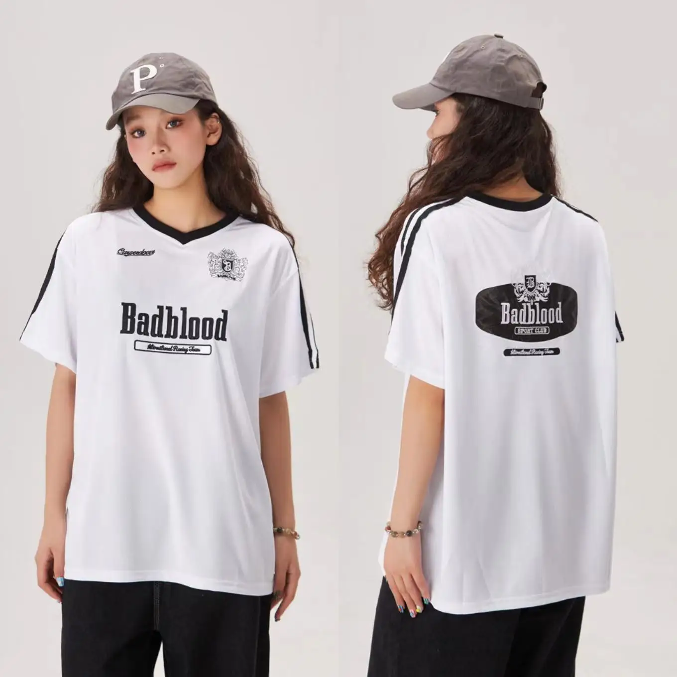Wholesale New American High Quality Badblood T Shirts V-neck