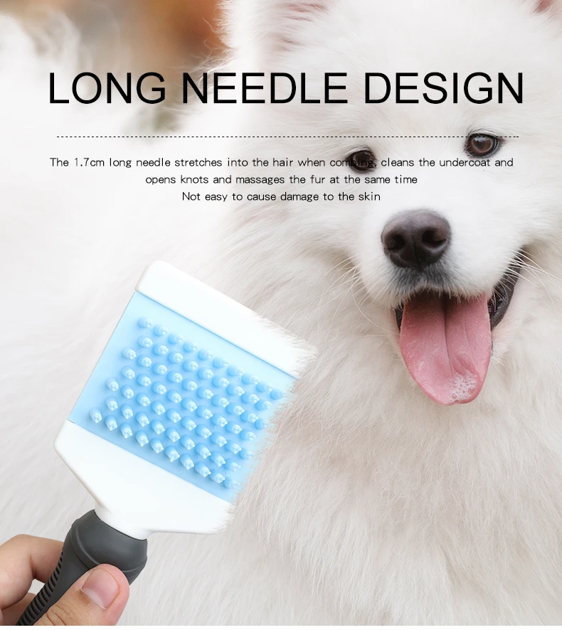 Factory Wholesale Double Sided Pet Massage Brush Cat PIn Brush Pet Dog Grooming Slicker Brush