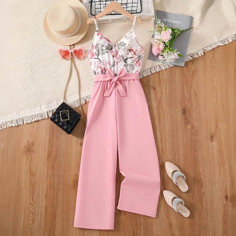 Children's cotton long pants, casual summer jumpsuits