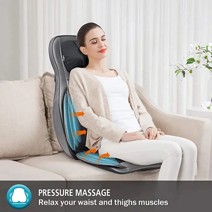 Comfier Shiatsu Neck Back Massager with App Remote, 2D/3D Kneading Massage Chair Pad, Heating & Compression Seat Cushion Massagers, Ideal Gifts, Size