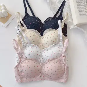 Hot Selling One-Piece Sexy Style Wire-Free Bra for Women Comfortable 32-38 Size Cute Lace Cup with Thin Hook Factory Direct