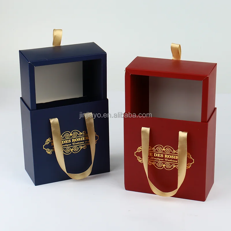 Wholesale Custom Luxury Rigid Paper Box Cardboard Drawer Box with Foam Insert Jewelry Gift Packaging Box for Earring Necklaces details