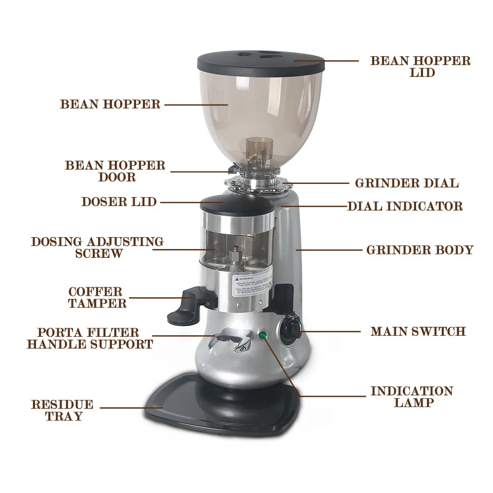 Coffee Grinder Espresso Machine Commercial Coffee machine Burr Mill Machine  350W 110V 1400RPM w/Bean Hopper